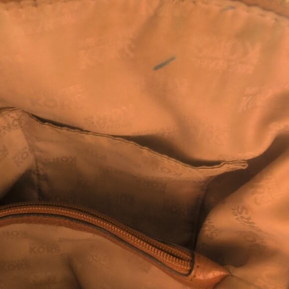 Michael Kors Brown Leather Naomi Braided Handle Satchel - Picture 9 of 10